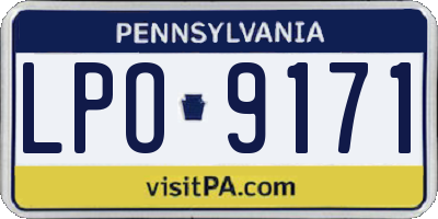 PA license plate LPO9171