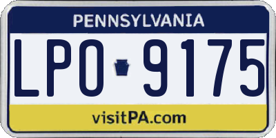 PA license plate LPO9175