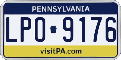 PA license plate LPO9176