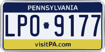 PA license plate LPO9177