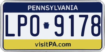PA license plate LPO9178