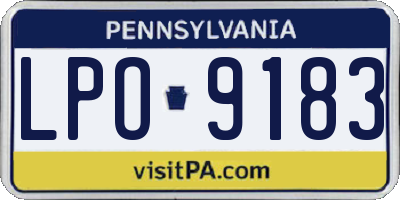 PA license plate LPO9183