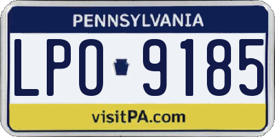 PA license plate LPO9185