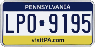 PA license plate LPO9195