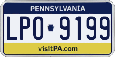 PA license plate LPO9199