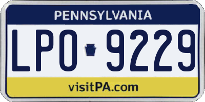PA license plate LPO9229