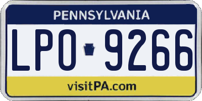 PA license plate LPO9266