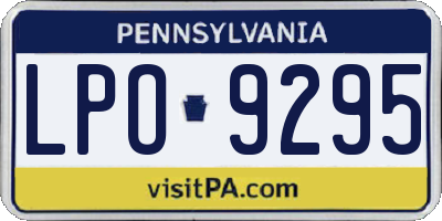 PA license plate LPO9295
