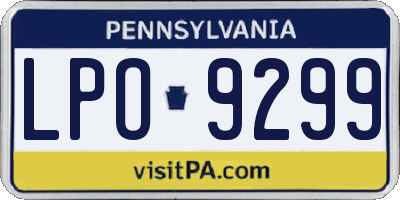 PA license plate LPO9299