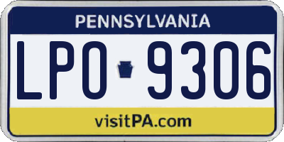 PA license plate LPO9306