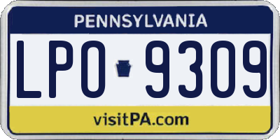 PA license plate LPO9309