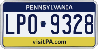 PA license plate LPO9328
