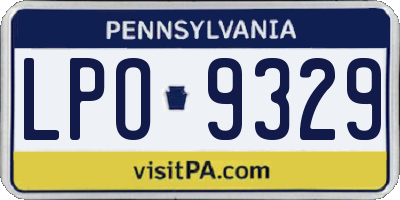PA license plate LPO9329