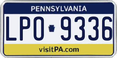 PA license plate LPO9336