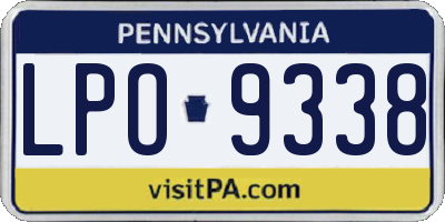 PA license plate LPO9338