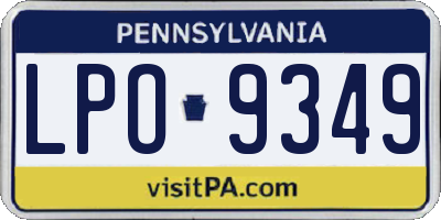 PA license plate LPO9349