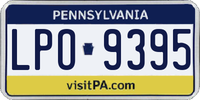PA license plate LPO9395