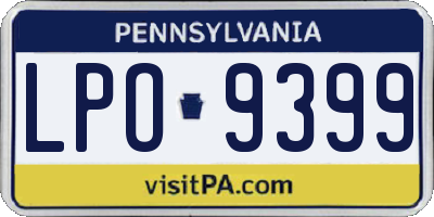 PA license plate LPO9399