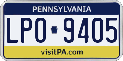 PA license plate LPO9405