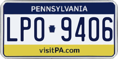 PA license plate LPO9406