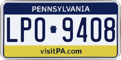 PA license plate LPO9408