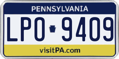 PA license plate LPO9409