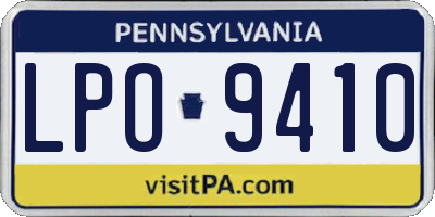 PA license plate LPO9410