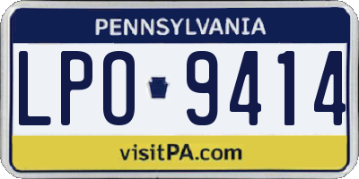 PA license plate LPO9414