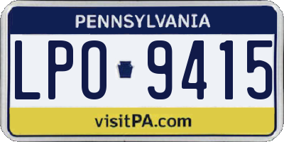 PA license plate LPO9415