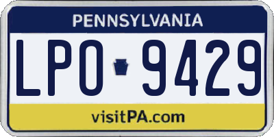 PA license plate LPO9429