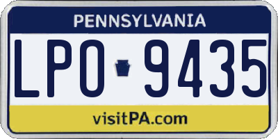 PA license plate LPO9435