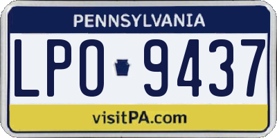 PA license plate LPO9437