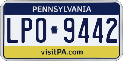 PA license plate LPO9442