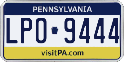 PA license plate LPO9444