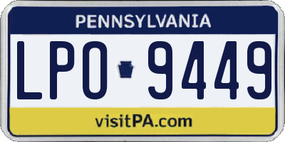 PA license plate LPO9449