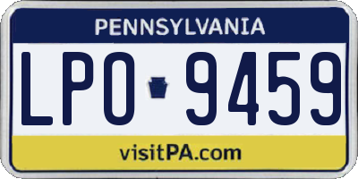 PA license plate LPO9459