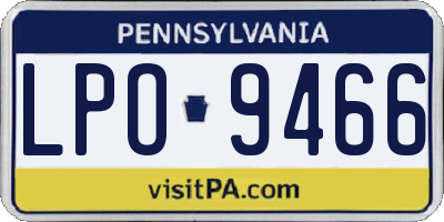 PA license plate LPO9466