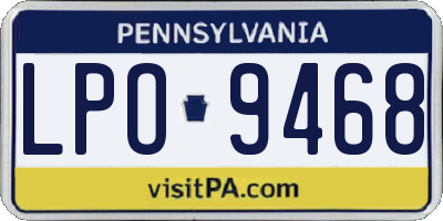 PA license plate LPO9468