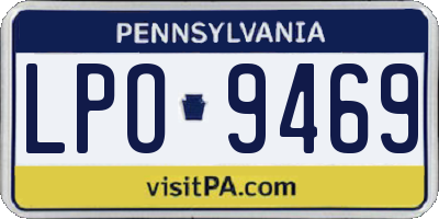 PA license plate LPO9469