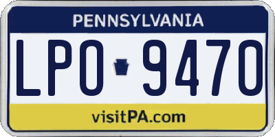 PA license plate LPO9470