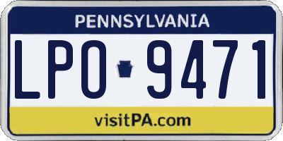 PA license plate LPO9471