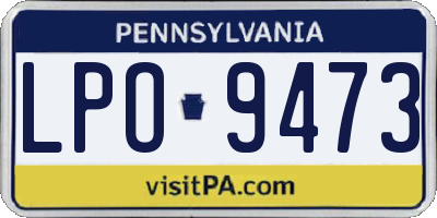 PA license plate LPO9473