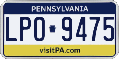 PA license plate LPO9475