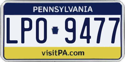PA license plate LPO9477