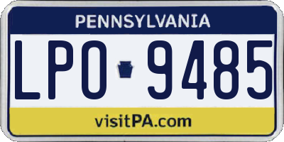 PA license plate LPO9485