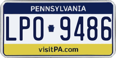 PA license plate LPO9486