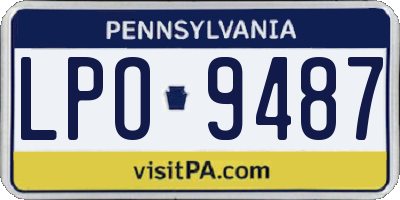 PA license plate LPO9487