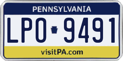 PA license plate LPO9491
