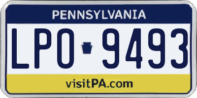 PA license plate LPO9493