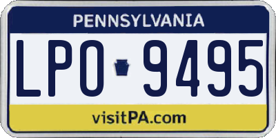 PA license plate LPO9495